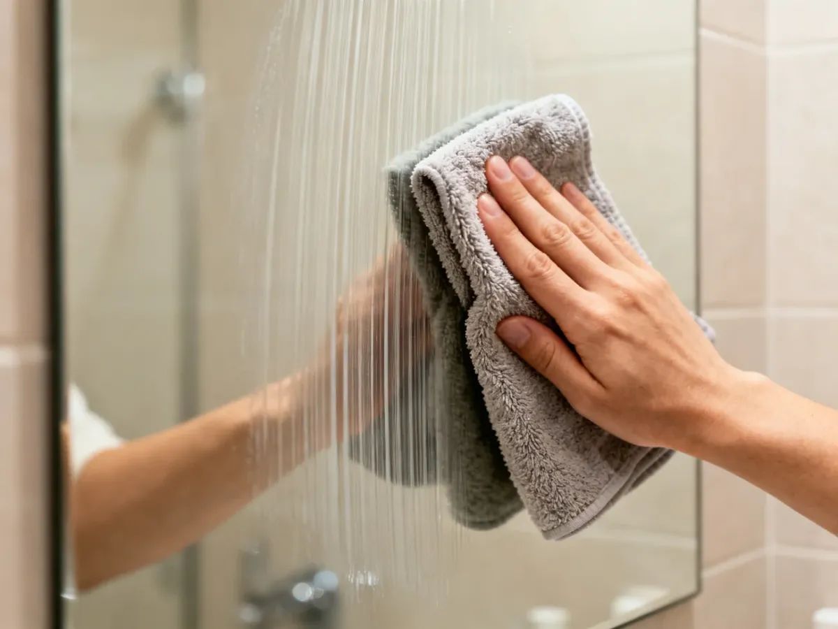 Polerowanie lustra suchą mikrofibrą