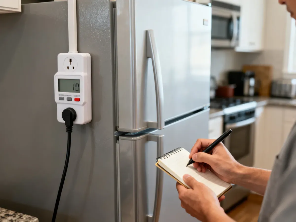 Pomiar zużycia energii lodówki za pomocą watomierza